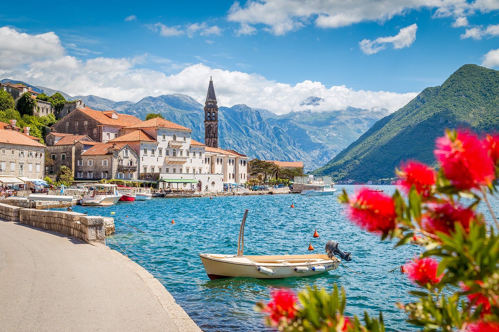 The Bay of Kotor on the coast of Montenegro